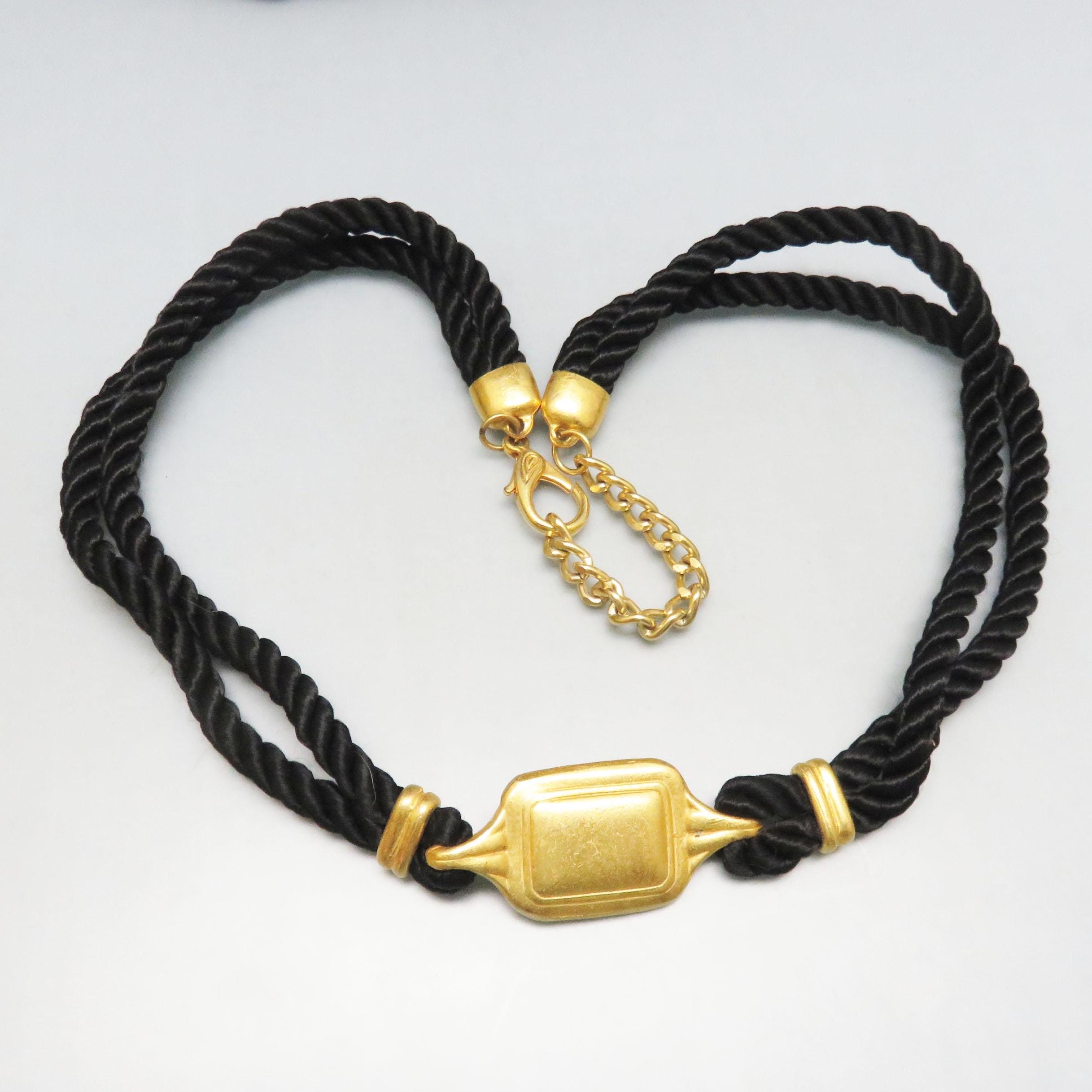 Ornate Gold, Neutral Rope, Black Medalian Statement Belt Vintage Medallion Belt: Wood, Gold Metal, Copper Bead, Black  main image 4