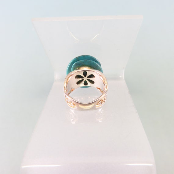 Sterling Silver Turquoise Rose Ring,   Size 6, Vi… - image 3