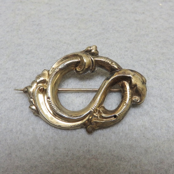 Lovely Real Victorian Gold Foil Brooch or Pin - image 1