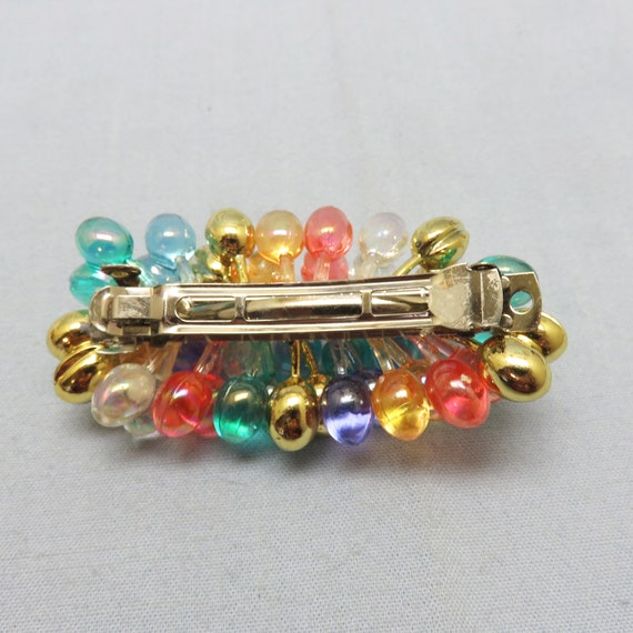 Vintage Candy Colored Plastic Bead Hair Barrette - image 3