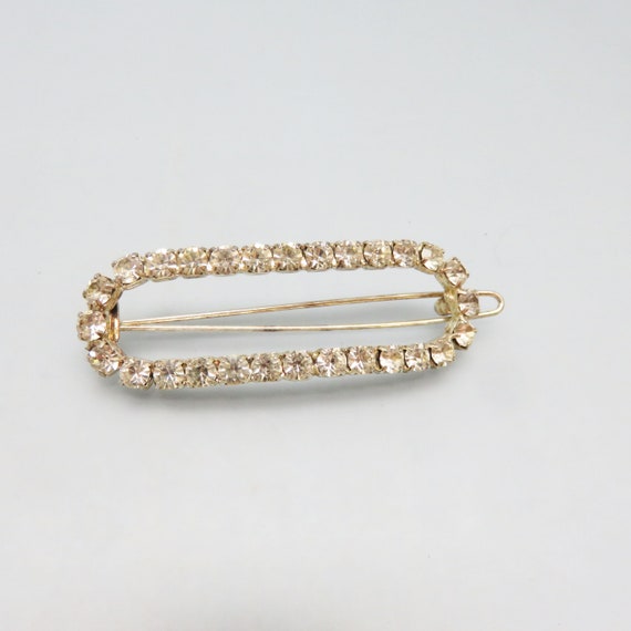 Clear Rhinestone Rectangular Shaped Hair Barrette… - image 1