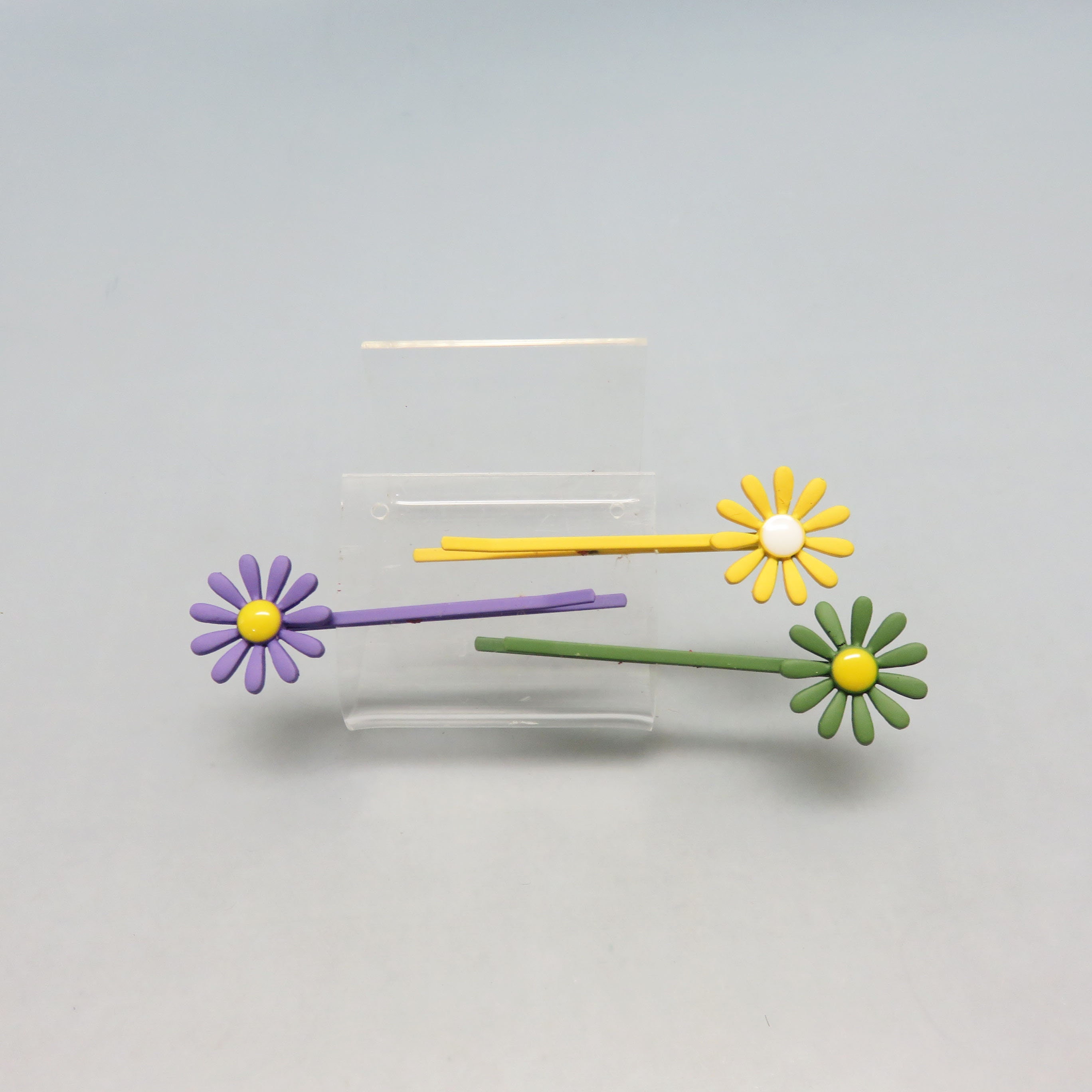 Floral Hair Clip with Rhinestone Bobby Pins Set of 3 Camille – Single Flower Hair Pins (Set of 3, 5, or 10  main image 4