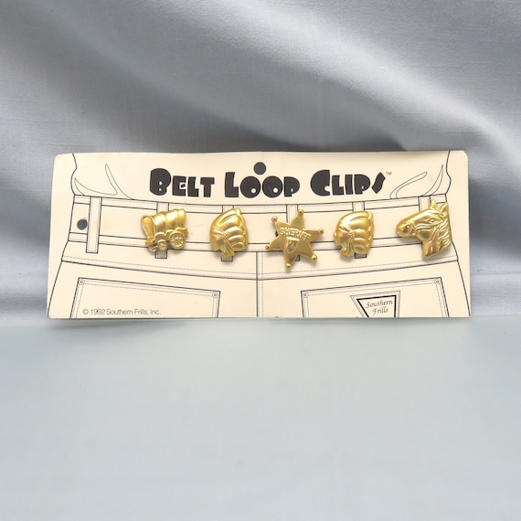 Set of 5 Golden Belt Loop Clips, Western Theme, Cute 