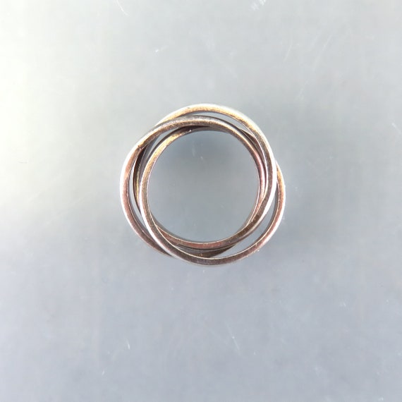 Mobius Three Band Sterling Ring, Size 5 - image 4