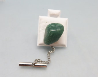 1960s Green Chrysoprase Tie Tack