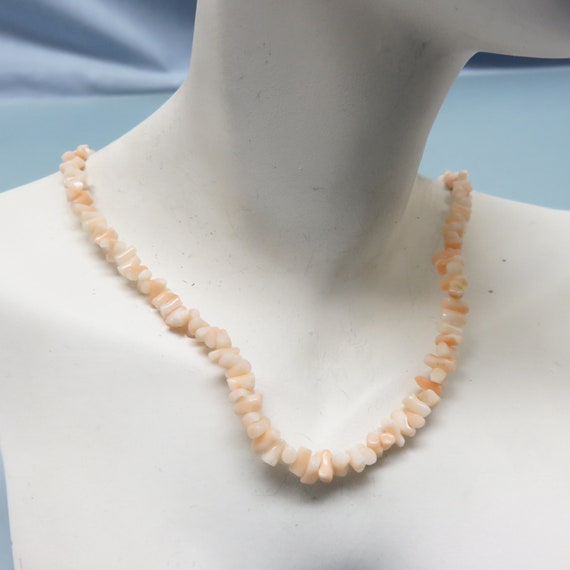 Vintage Angelskin Coral Necklace, 16 Inch Choker - image 3