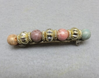 Colorful Beaded Barrette, Vintage