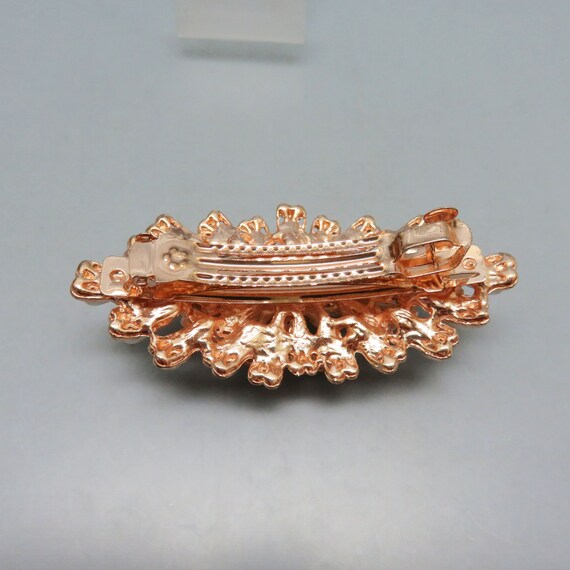 Vintage Rhinestone and Pale Pink Faux Pearl Hair Barrette  display picture 1