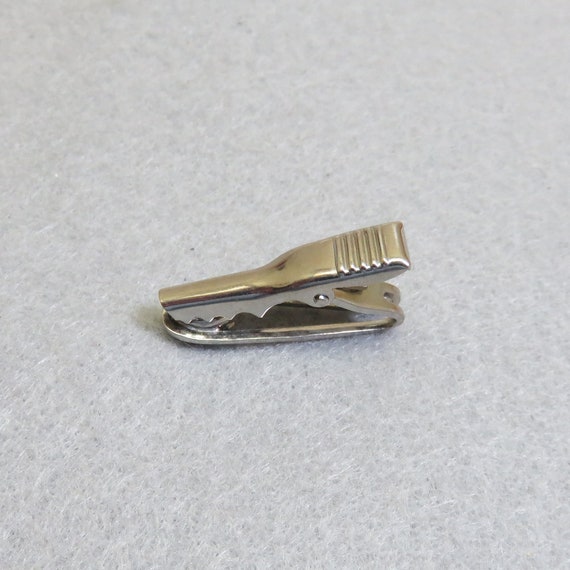 1960s Gray Rhinestone Tie Clasp, Elegant Tie Clip - image 4