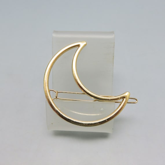 Crescent Moon Hair Barrette, Vintage Hair Barrett… - image 1