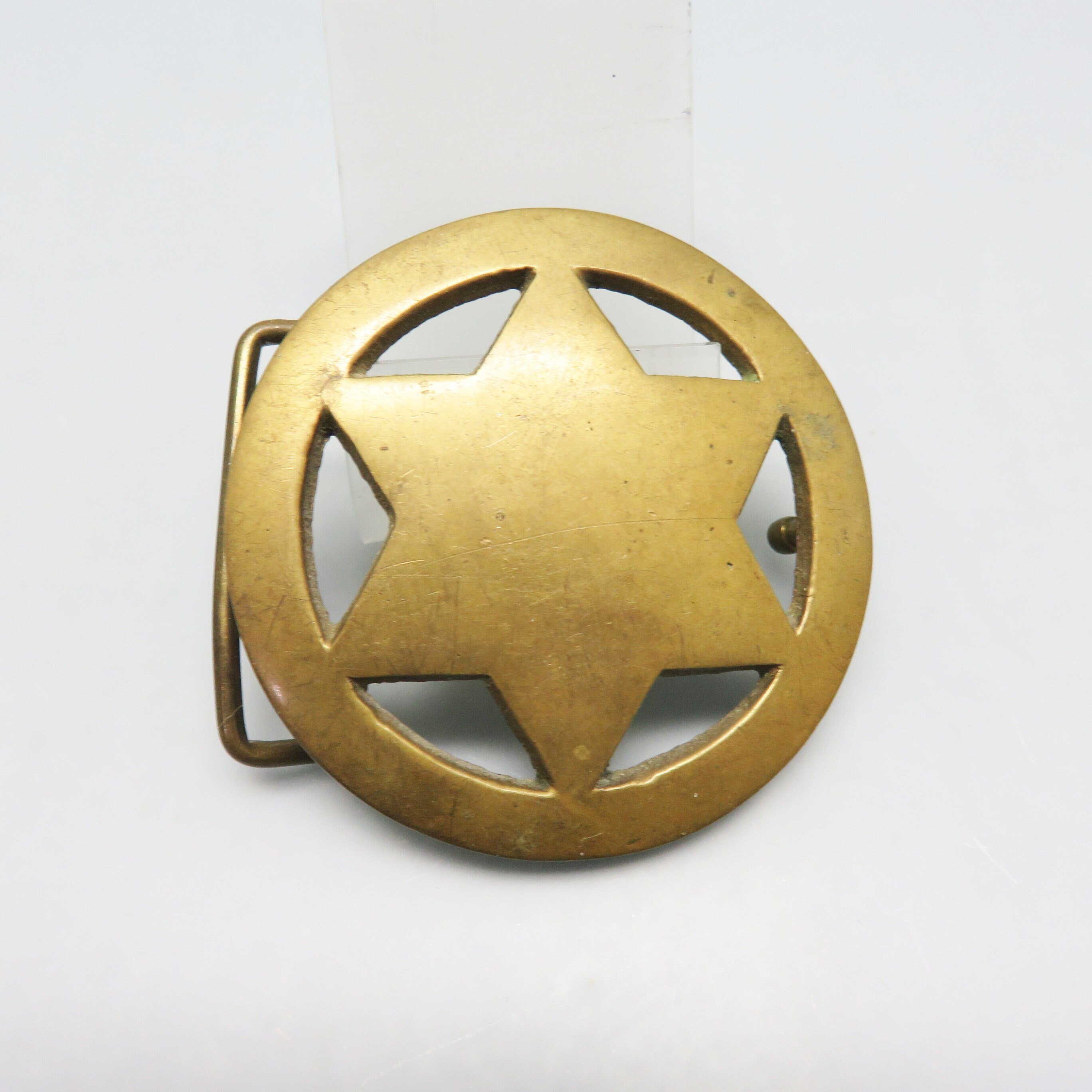 Star Cast Brass Belt Buckle 