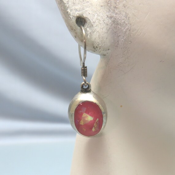 Elegant Vintage Lucite and Confetti Pierced Earri… - image 4