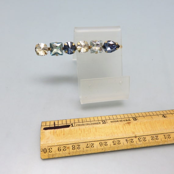 Ombre Blue Rhinestone Bobby or Hair Pin, Vintage,… - image 2