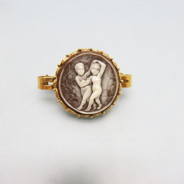 1980s Cherub Cameo Scarf Clip*