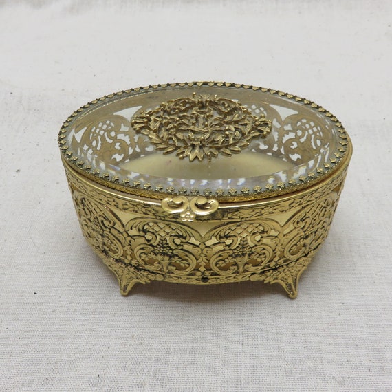 Vintage Ormolu Jewelry Box, Gorgeous, Near Mint