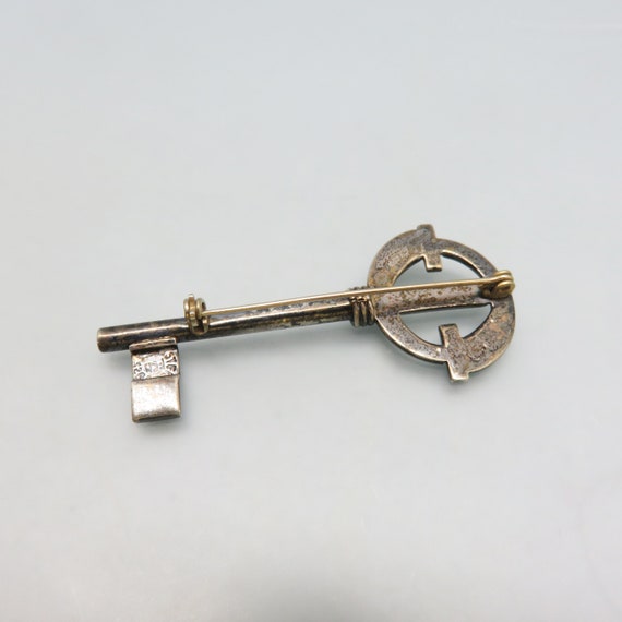 Vintage Fancy Victorian  Style Sterling Key Brooc… - image 3