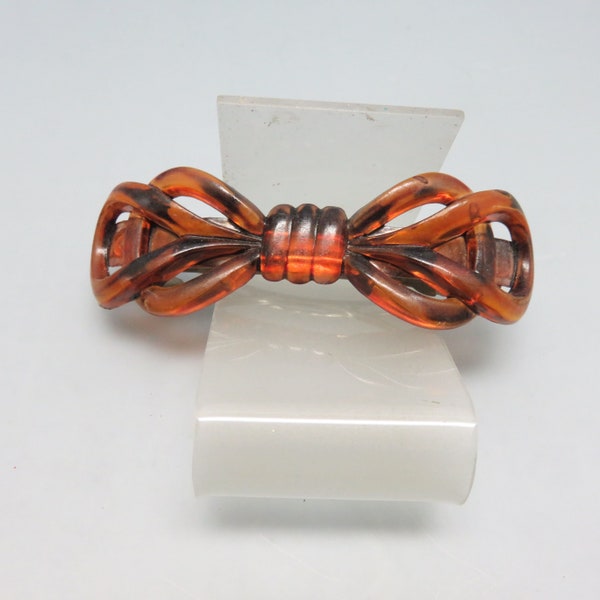 Pasador de pelo de celuloide marrón oscuro, años 70, MENTA