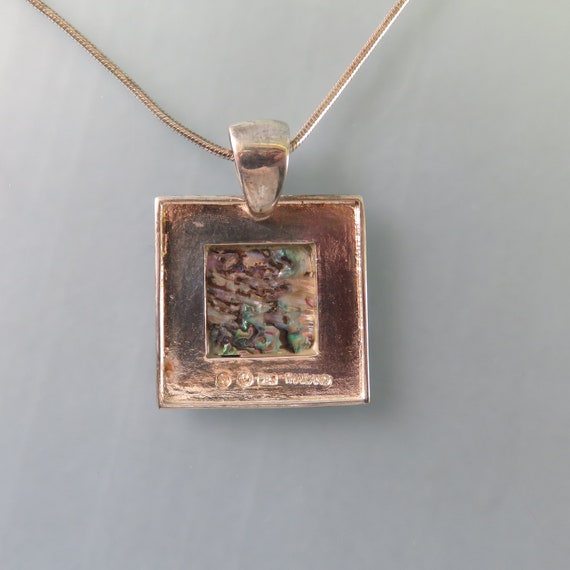 Modern Abalone Shell Pendant and Chain, MINT, Vin… - image 4