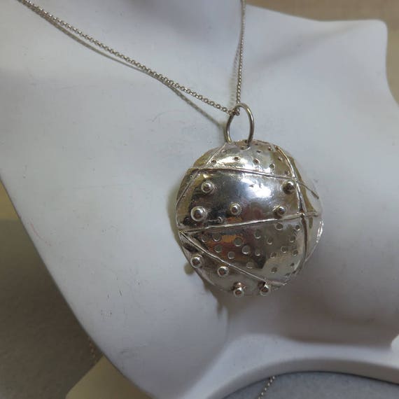 Vintage Brutalist Style Sterling Silver Necklace