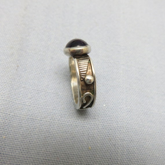 Artisan Amethyst Sterling Silver Ring, Modern Des… - image 7