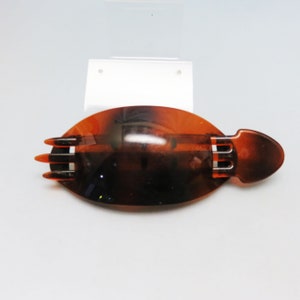 Older Faux Tortoise Shell Hair Barrette, 2 Part Stick Barrette