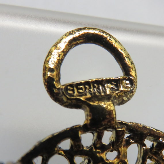 Vintage Gerry's Faux Pocket Watch Brooch, Rhinest… - image 5