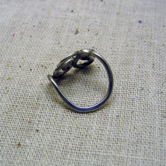 Vintage Sterling and Lapis Free Form Ring  Size 5… - image 3
