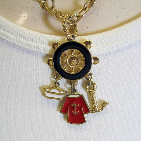 1980s Nautical Charm Necklace - image 2