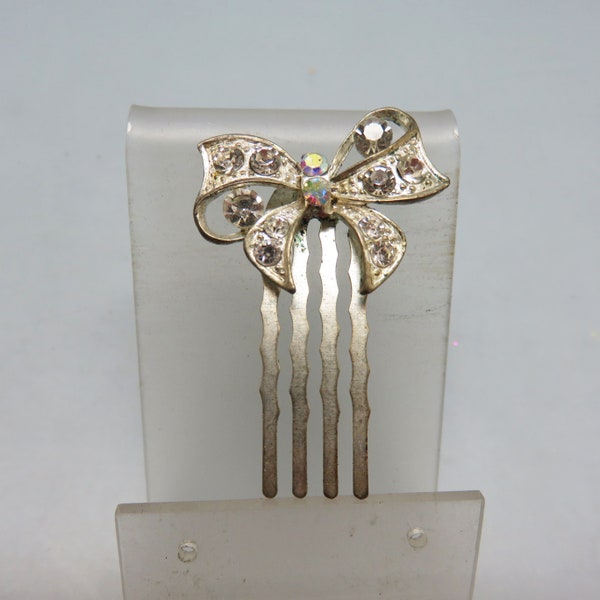 Tiny Vintage Bow Shaped Hair Comb, 1960s Hair Comb