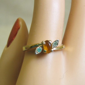 Vintage Citrine and Topaz Ring, Size 8