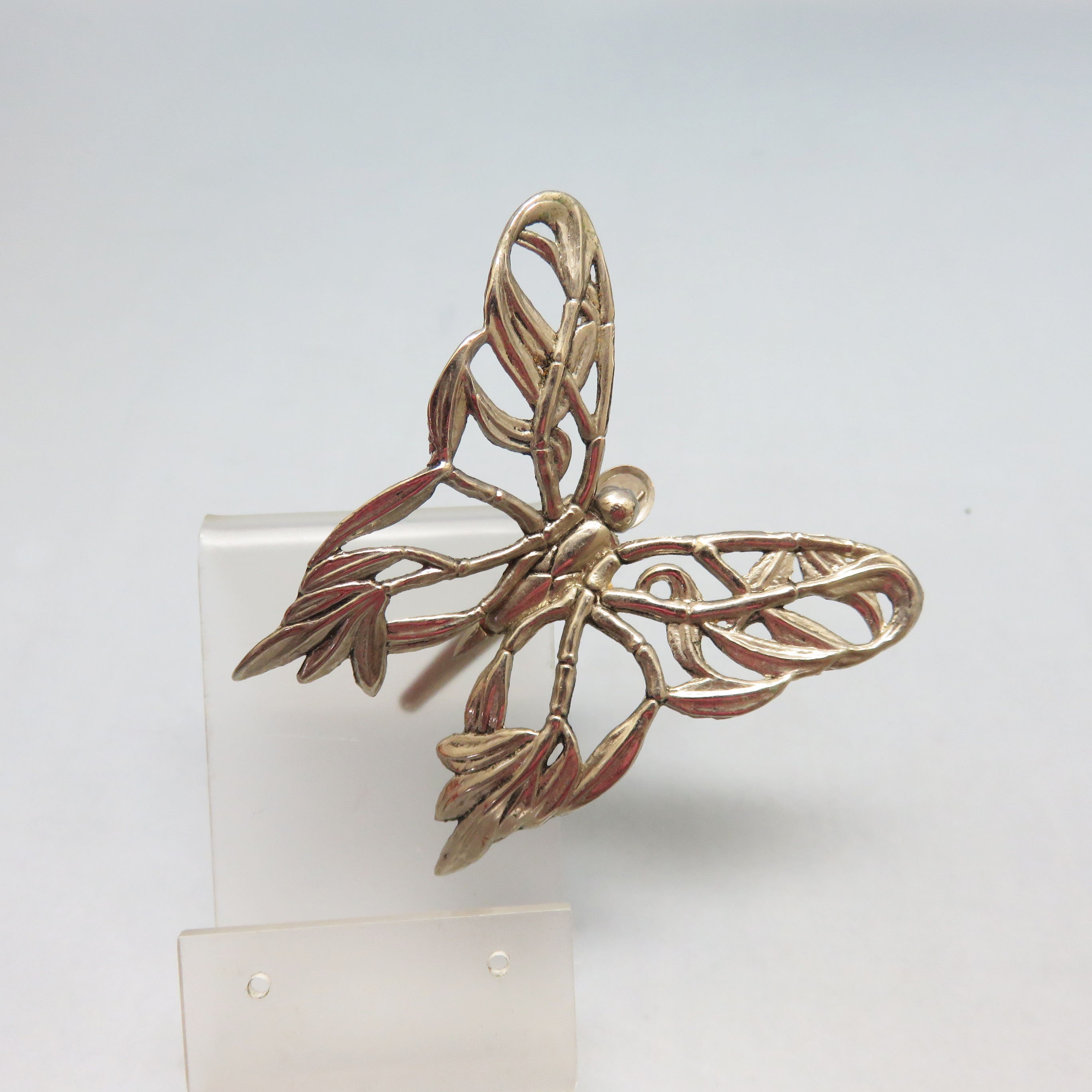 Preowned  John Hardy Silver Toned Butterfly Hair Clips Vintage JOHN HARDY Silver tone BUTTERFLY ?Wreath Circle  main image 4