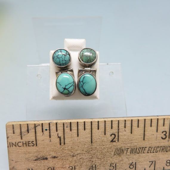 Sterling Silver and Turquoise Pierced Earrings, V… - image 2