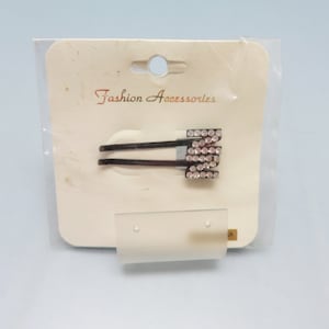 Pair of Rhinestone Initial N Bobby or Hair Pins