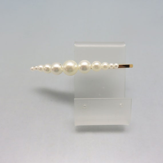 Vintage Long White Pearl Studded Hair or Bobby Pin - image 1