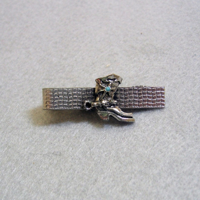 Cowboy Up Vintage Western Cowboy Boot Tie Clasp