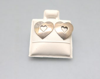 Petite Cut out Design Sterling Hearts Pierced Earrings
