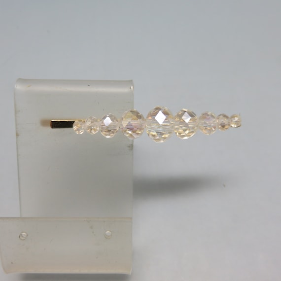 Clear Crystal Beaded Bobby Pin, Vintage Bobby or … - image 1