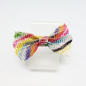 Vintage Colorful Rhinestone Bow Shaped Hair Clip