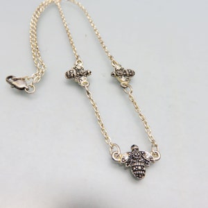 Sterling Queen Bee Pendant Necklace. Sterling Silver, 17 Inch Chain