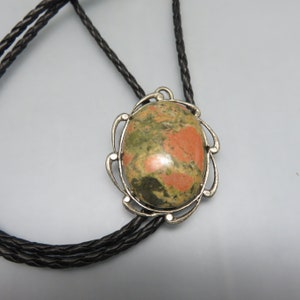 Unakite Bolo Tie, Handmade in Montana