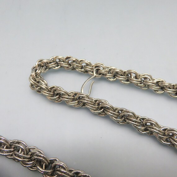 1960s Silver Chain Lariat or Sautoir Necklace, Al… - image 3