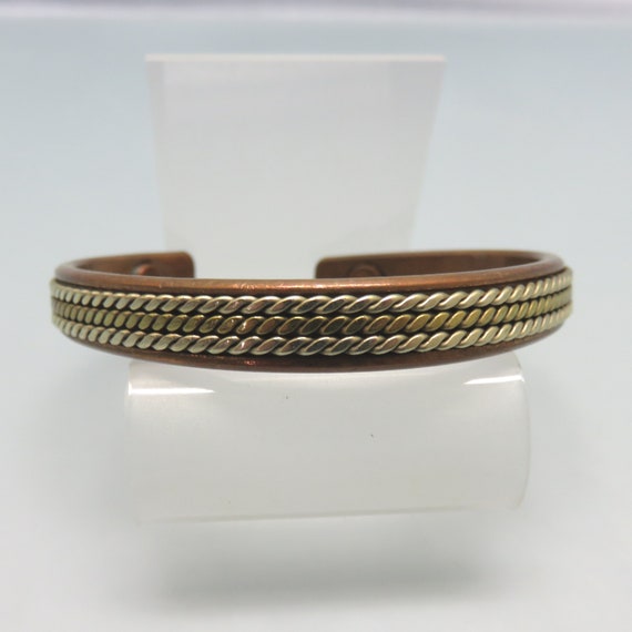 Vintage Brass and Silver on Copper Cuff Style Bra… - image 2