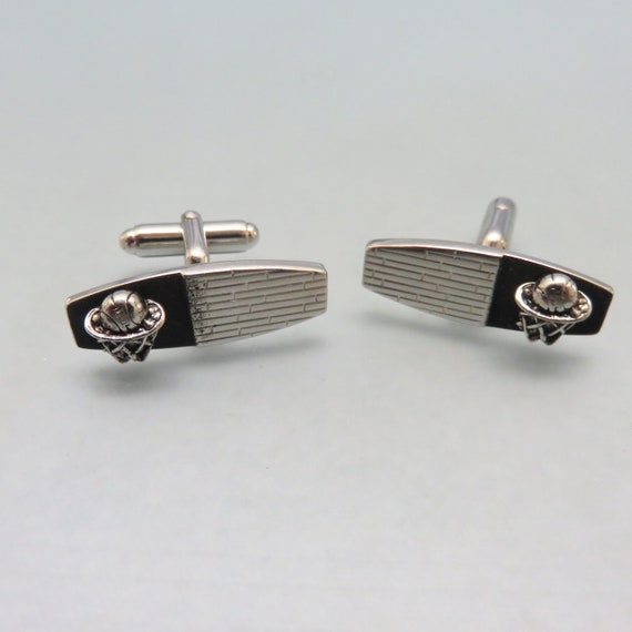 Old Anson Silver Plated Basketball Cufflinks*