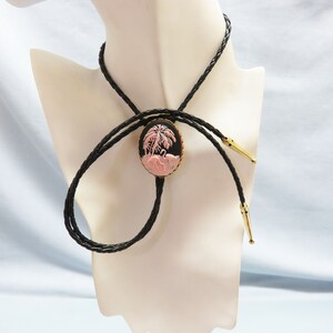 Pink and Black Flamingo Bolo Tie, Handmade image 3