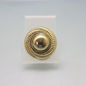 Vintage 1980s Hinged Golden Spiral Scarf Clip, Big Scarf Ring