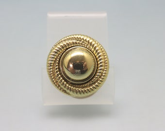 Vintage 1980s Hinged Golden Spiral Scarf Clip, Big Scarf Ring