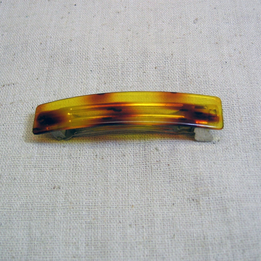 Vintage Tortoise Shell Plastic Hair Barrette, 3.25 Inches - Etsy display picture 3