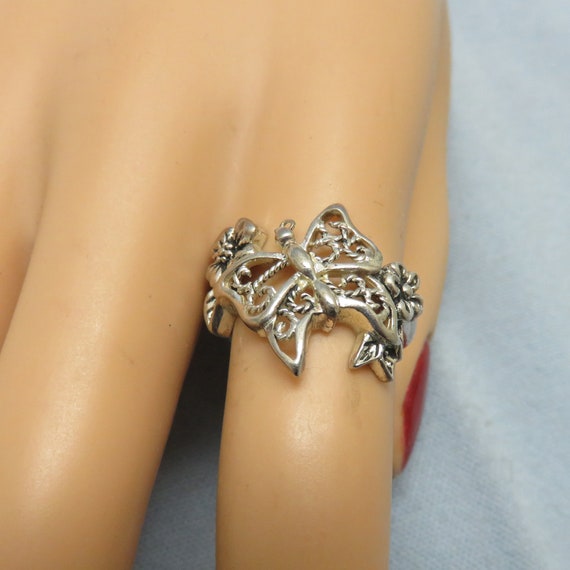 Sterling Silver Scrollwork Filigree Ring,  Size 6… - image 2