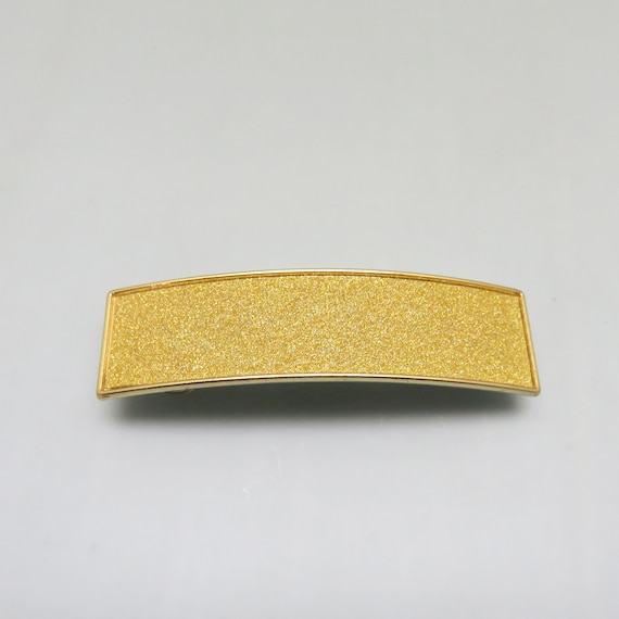 Diamond Dust Hair Barrette, Goldtone Metal, Vinta… - image 1