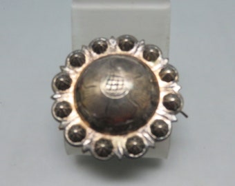 ヴィンテージバレッタペアシルバートーンメタルオーバルワッフル